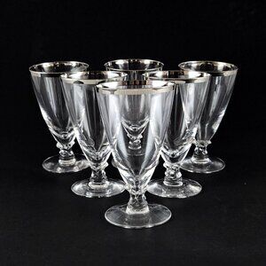 6 Fostoria Wedding Ring 4 1/2" Claret Wine Glasses